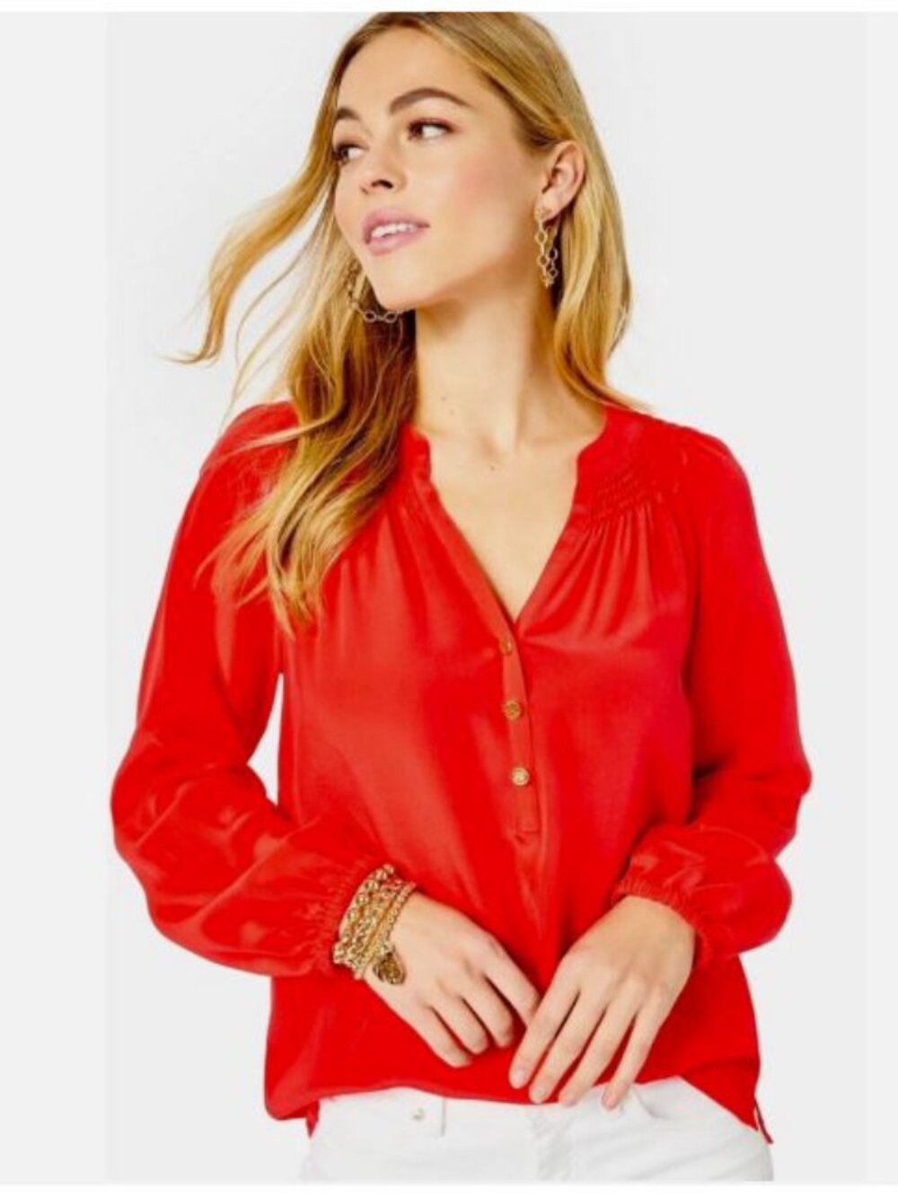 NWT Lilly Pulitzer Elsa Silk Top Ruby Red Size L